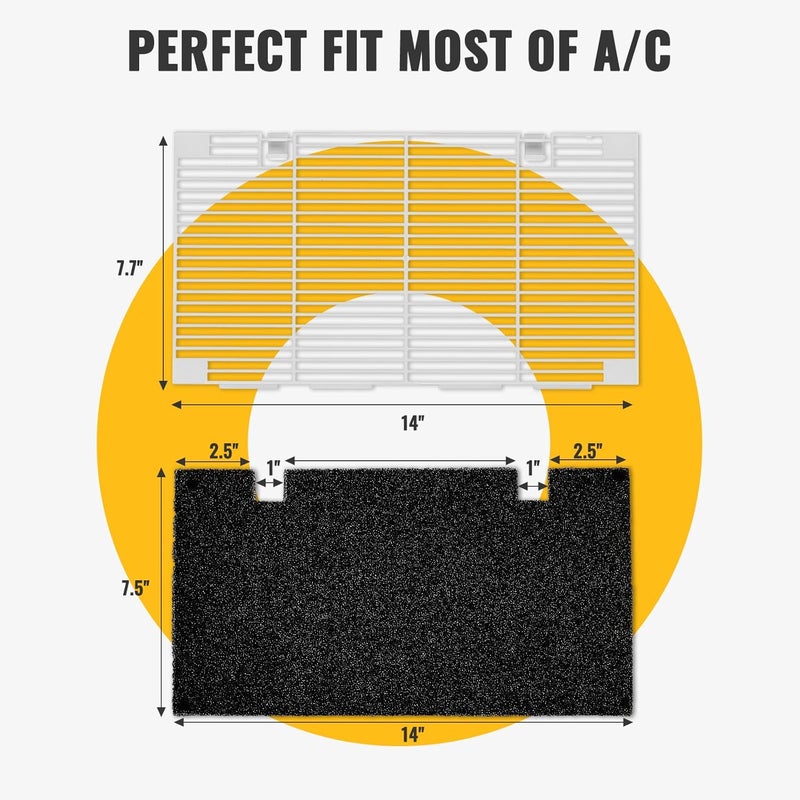 BougeRV RV A/C Ducted Air Grilles Replacement with air Filters,Fit for The Dometic 3104928.019 Air Conditioner,RV Interior Parts RV Accessories (4 Filters and 2 Grilles) - Image 3